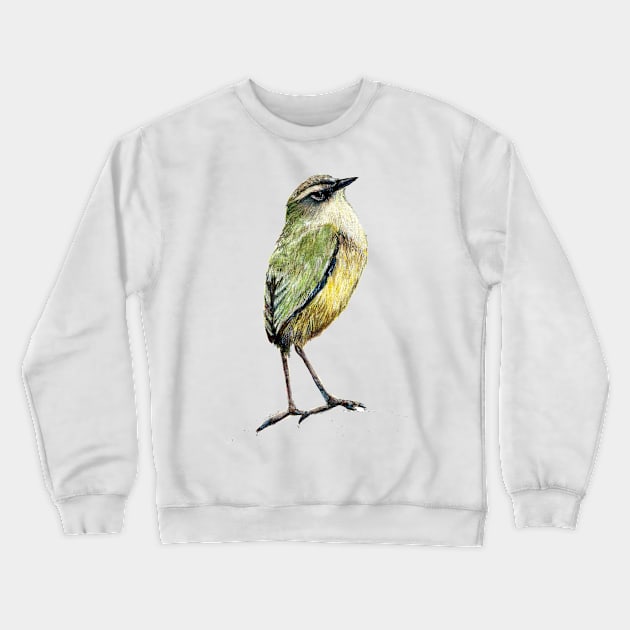 Mr Tuke, Rock wren bird of New Zealand Crewneck Sweatshirt by EmilieGeant